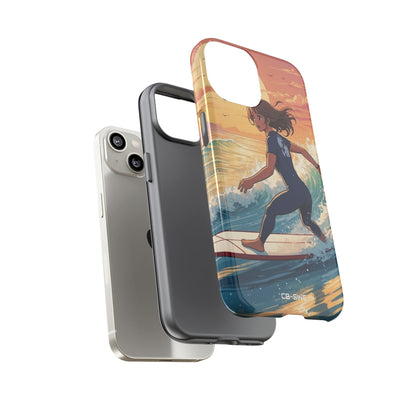 Surfing Into Sunset - iPhone Case