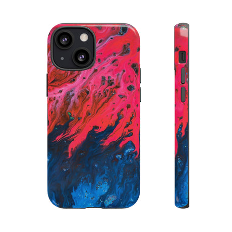 Bright Pink River Ink Art iPhone Case (Protective) iPhone 13 Mini Glossy Phone Case