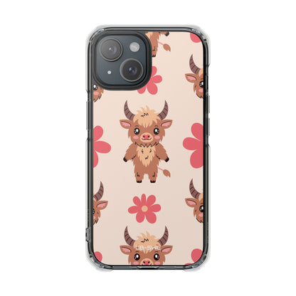 Cute Cattle & Flowers iPhone Case - Impact