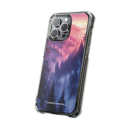 Misty Forest Serenity - Clear Impact iPhone 15 Phone Case