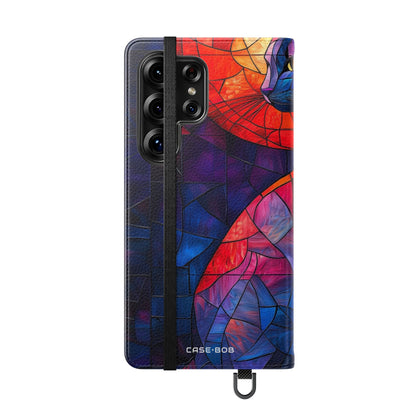 Värjätty lasi kissa - Samsung S25 Ultra Case - lompakkotyyppinen