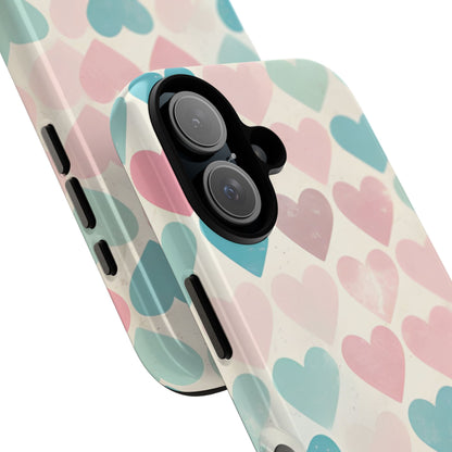 Retro Hearts Symmetry - iPhone Case