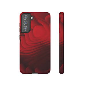 Red Center Waves - Protective Phone Case