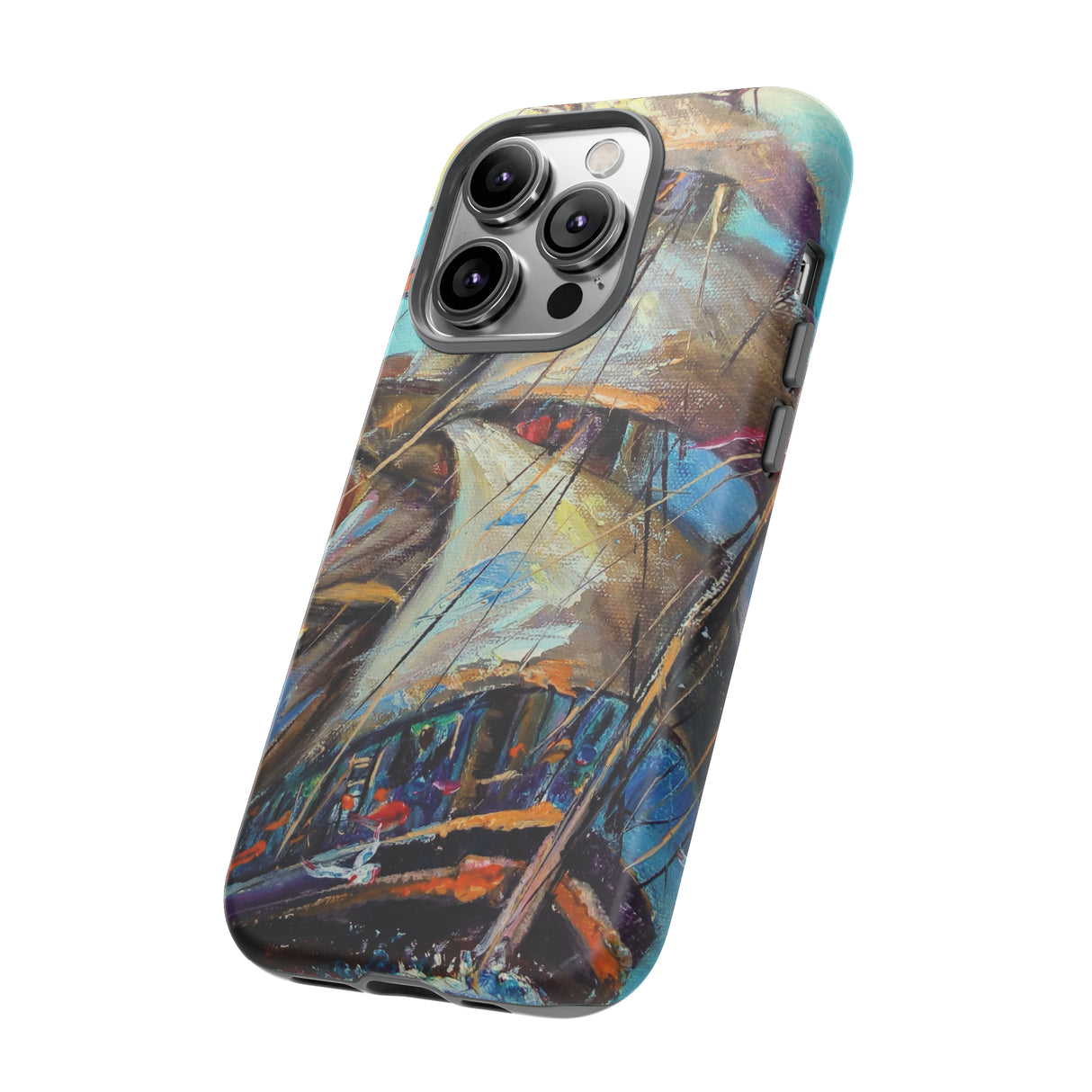 Oil painting - Sailboat - Protective Phone Case