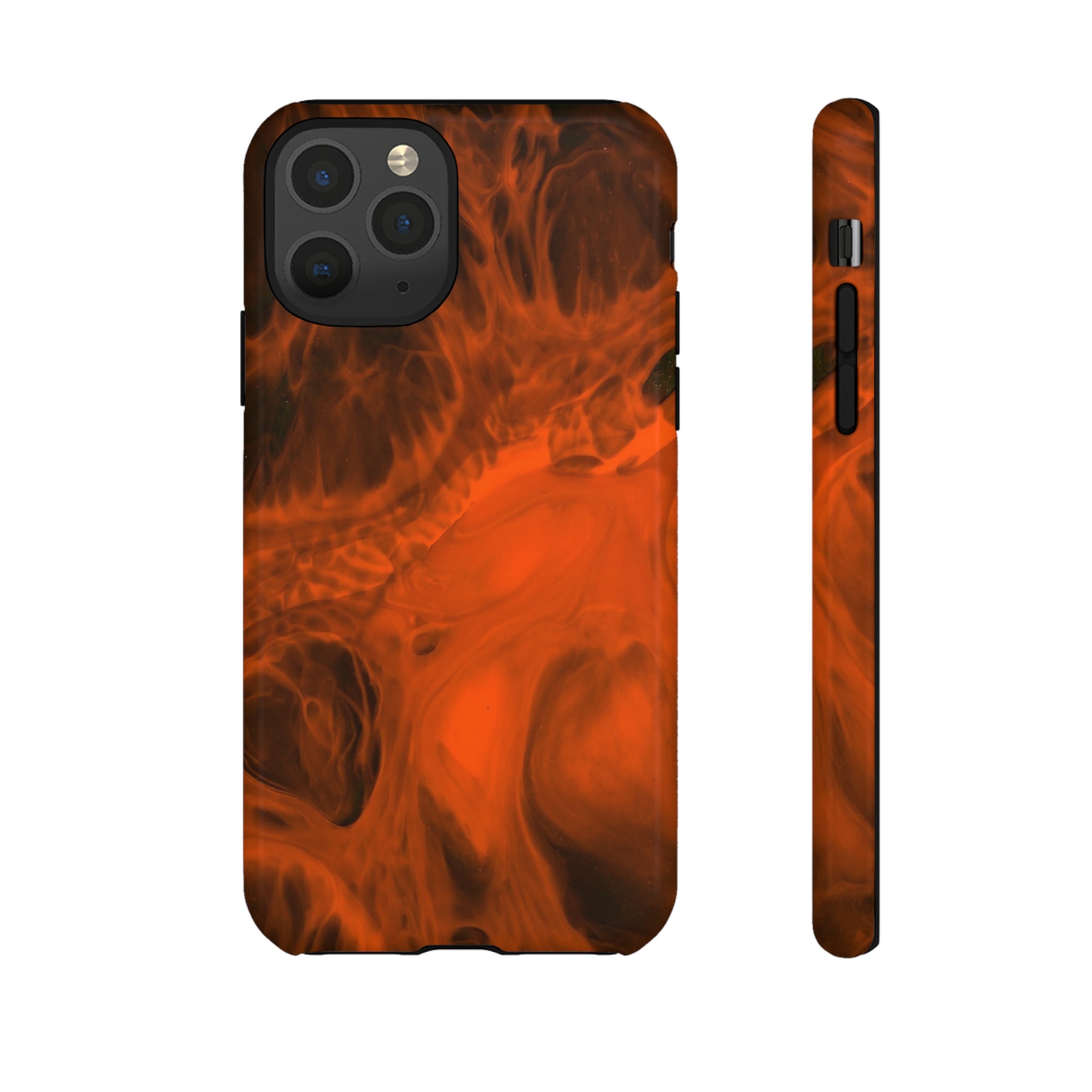 Red Flame Ink Art iPhone Case (Protective) iPhone 11 Pro Glossy Phone Case