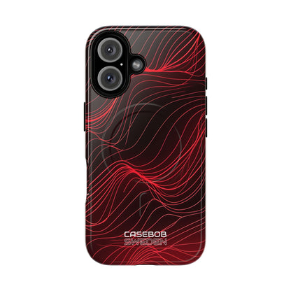Crimson Waveform Flow iPhone 16 - Tough+