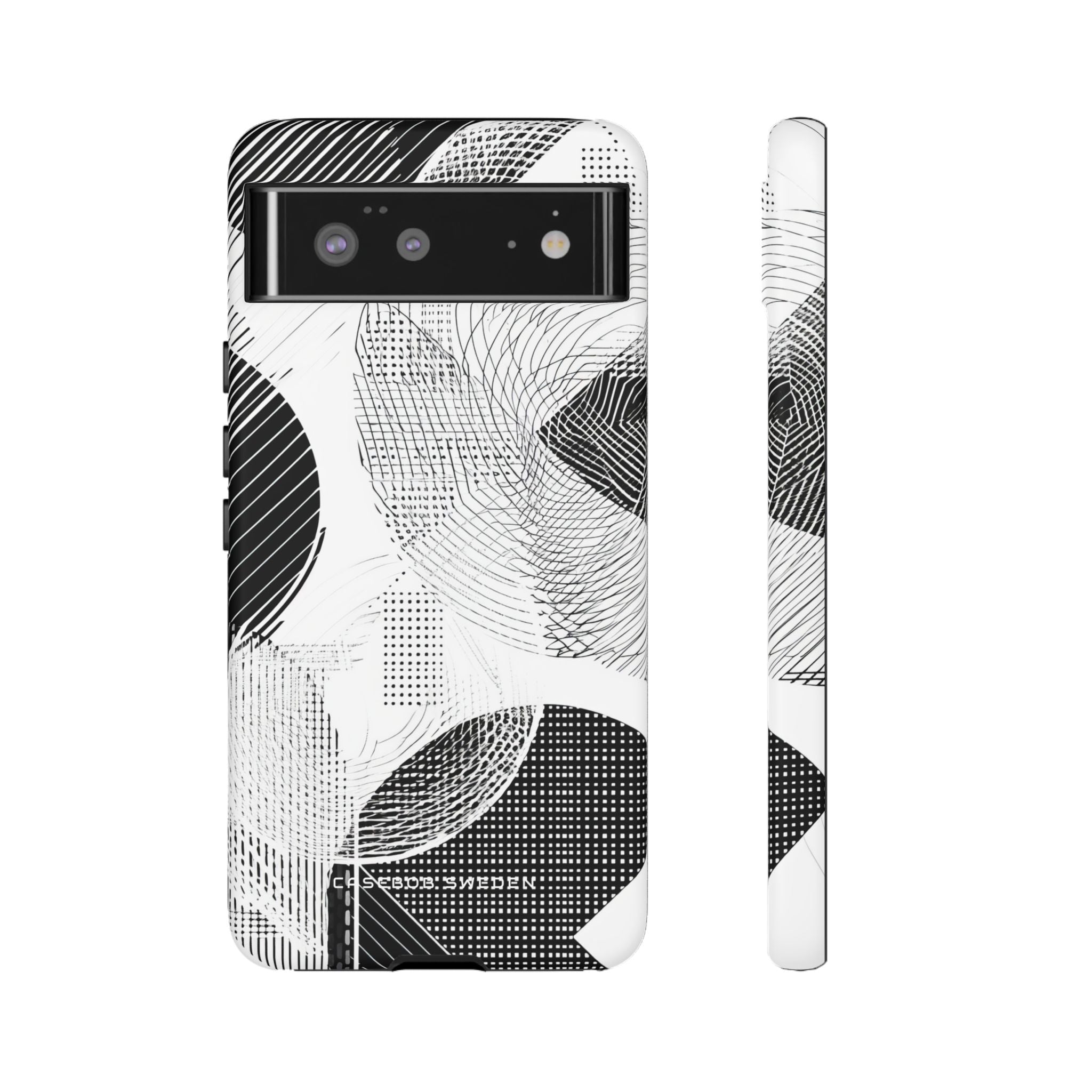 Geometric Monochrome Flow Google Pixel 6 - Tough Phone Case