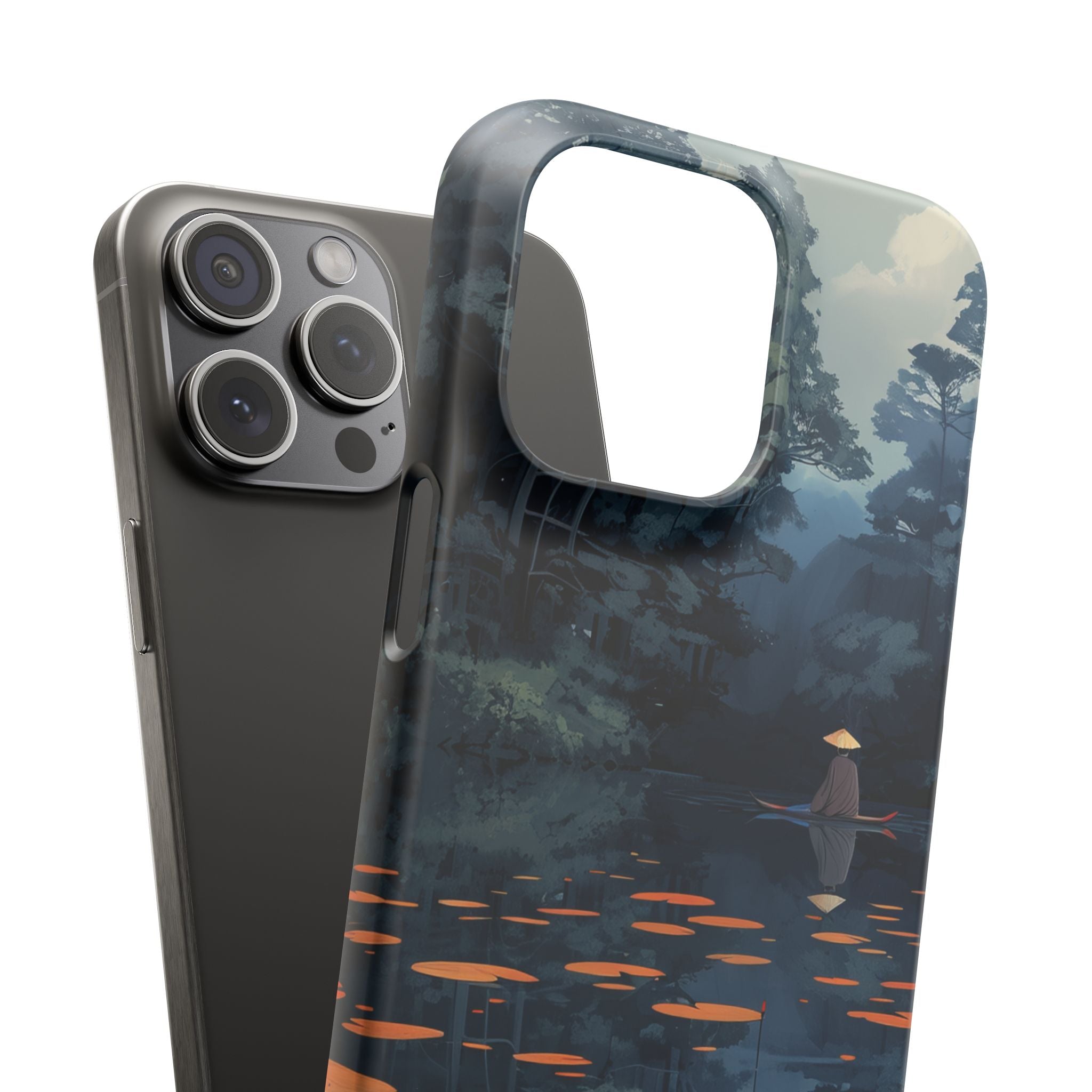 Tranquil Lotus Reflections iPhone 15 - Slim Phone Case