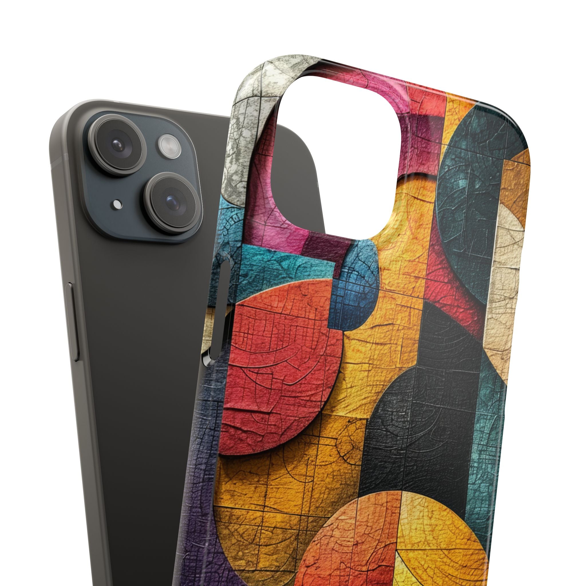 Vibrant Geometric Art - Slim iPhone 15 Phone Case