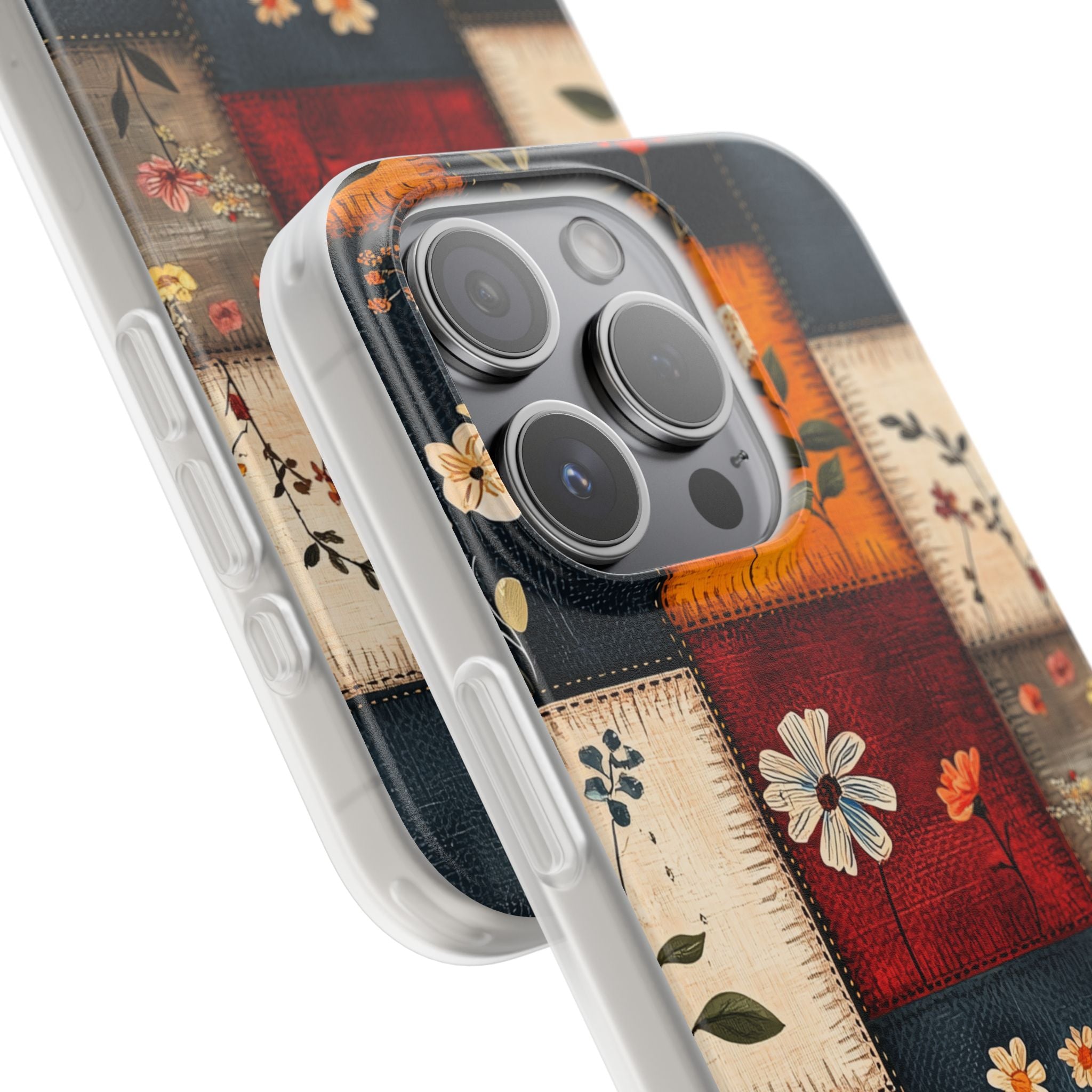 Patchwork Blooms iPhone 15 Pro Case - Soft
