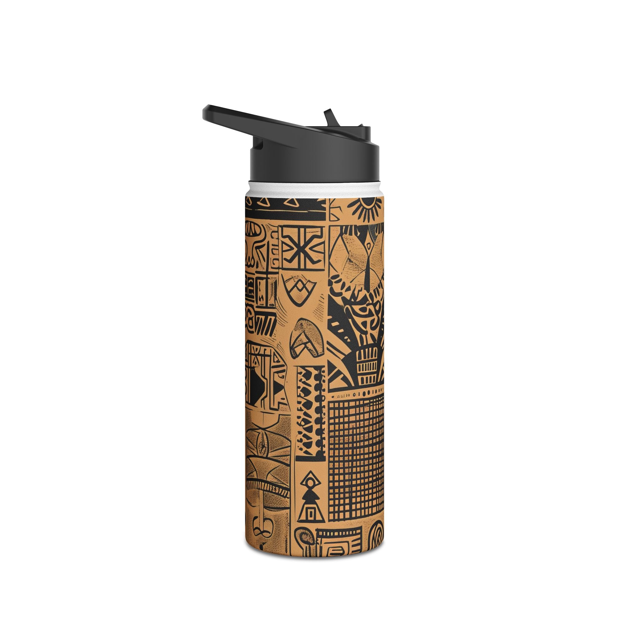 Celestial Faces Brown - Stainless Steel Water Bottle