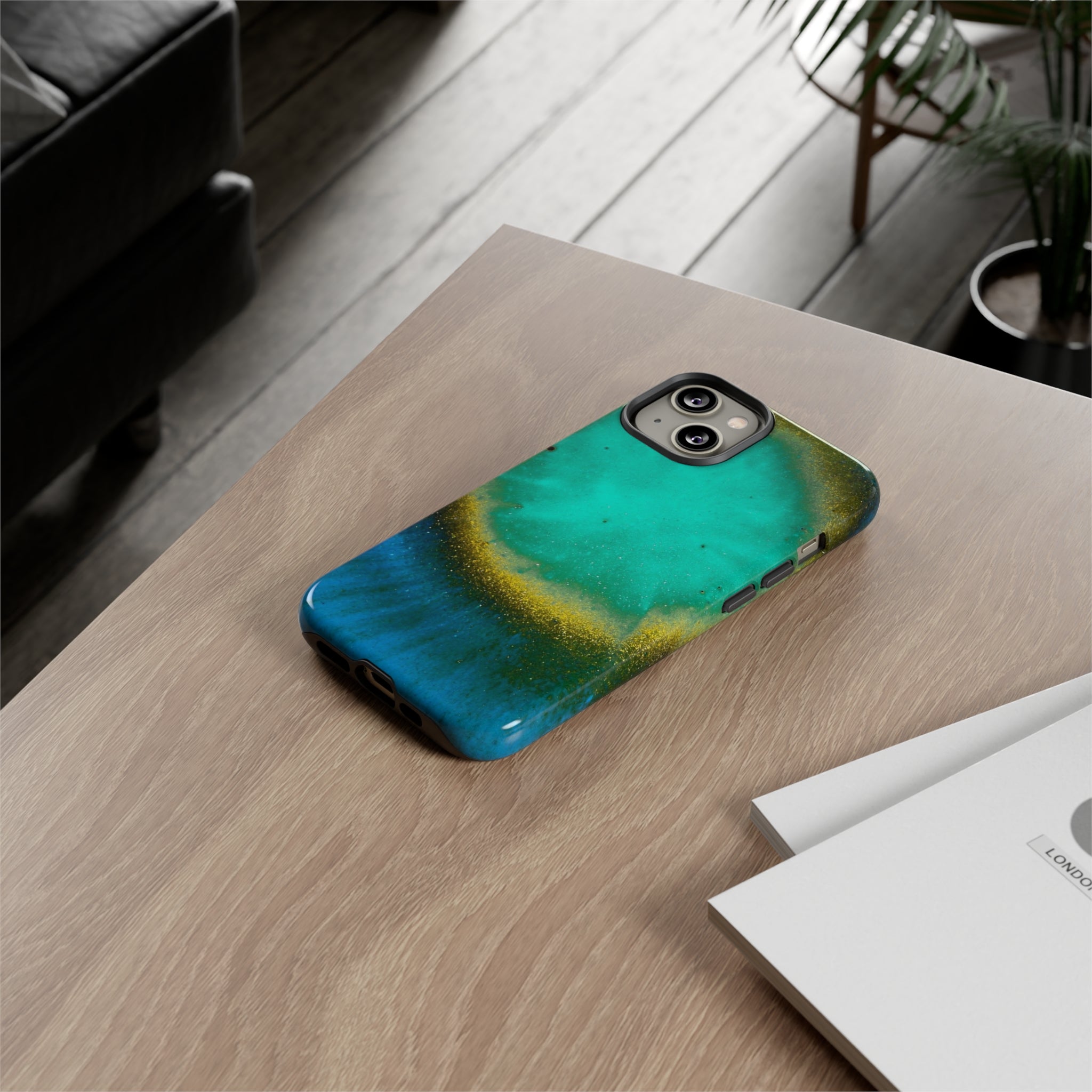 Green Yelly Ink Art iPhone Case (Protective) Phone Case