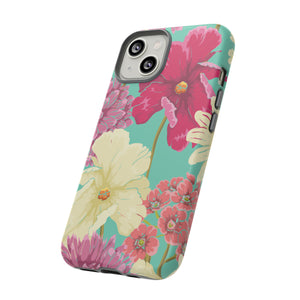 Colorful flowers in watercolor iPhone case (Protective) - Protective Phone Case