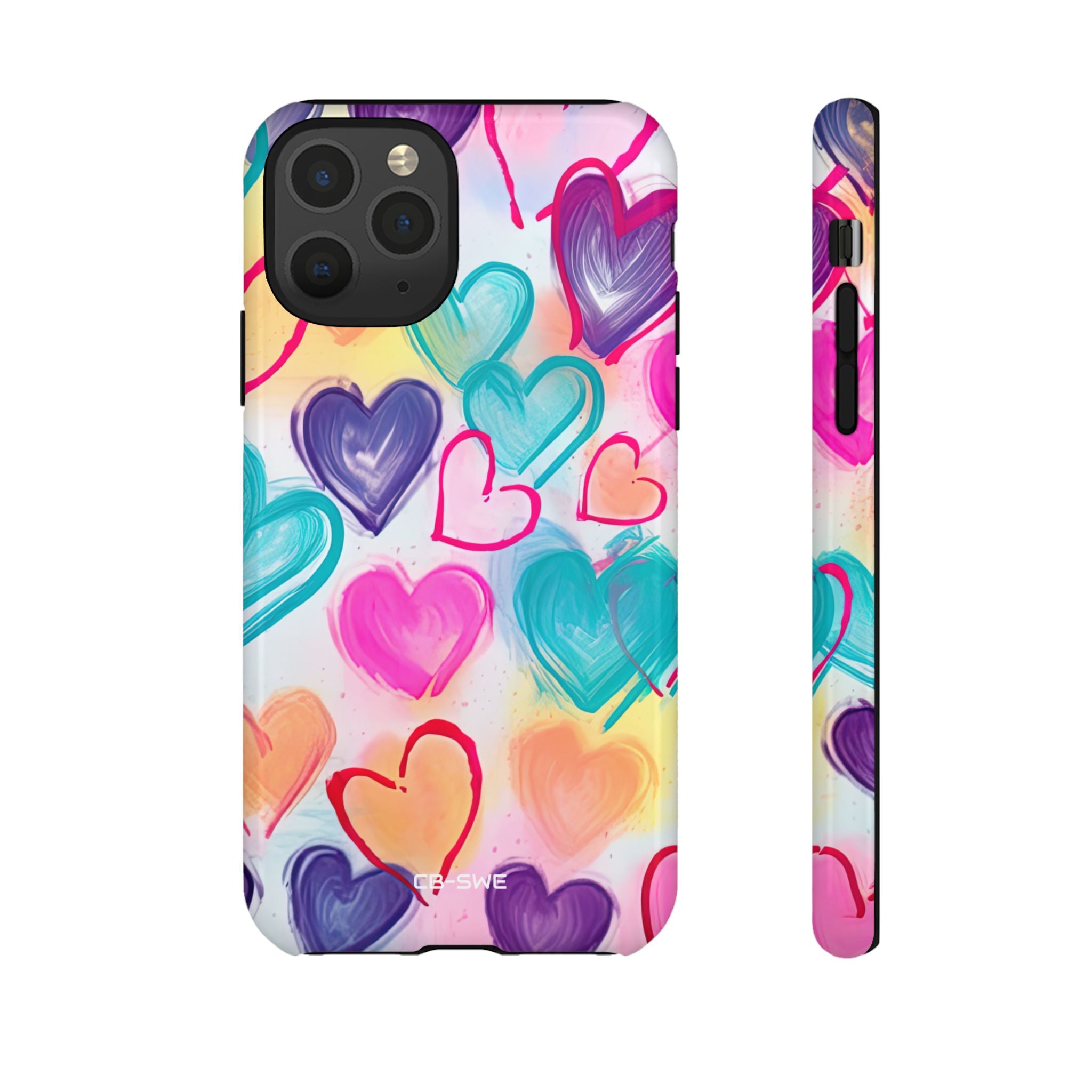 Hearts Dance Playfully - iPhone Case