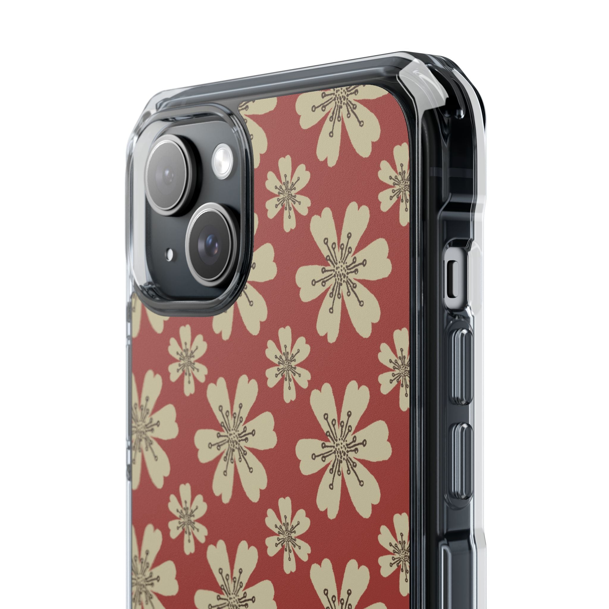 Retro Red Florals iPhone Case - Impact