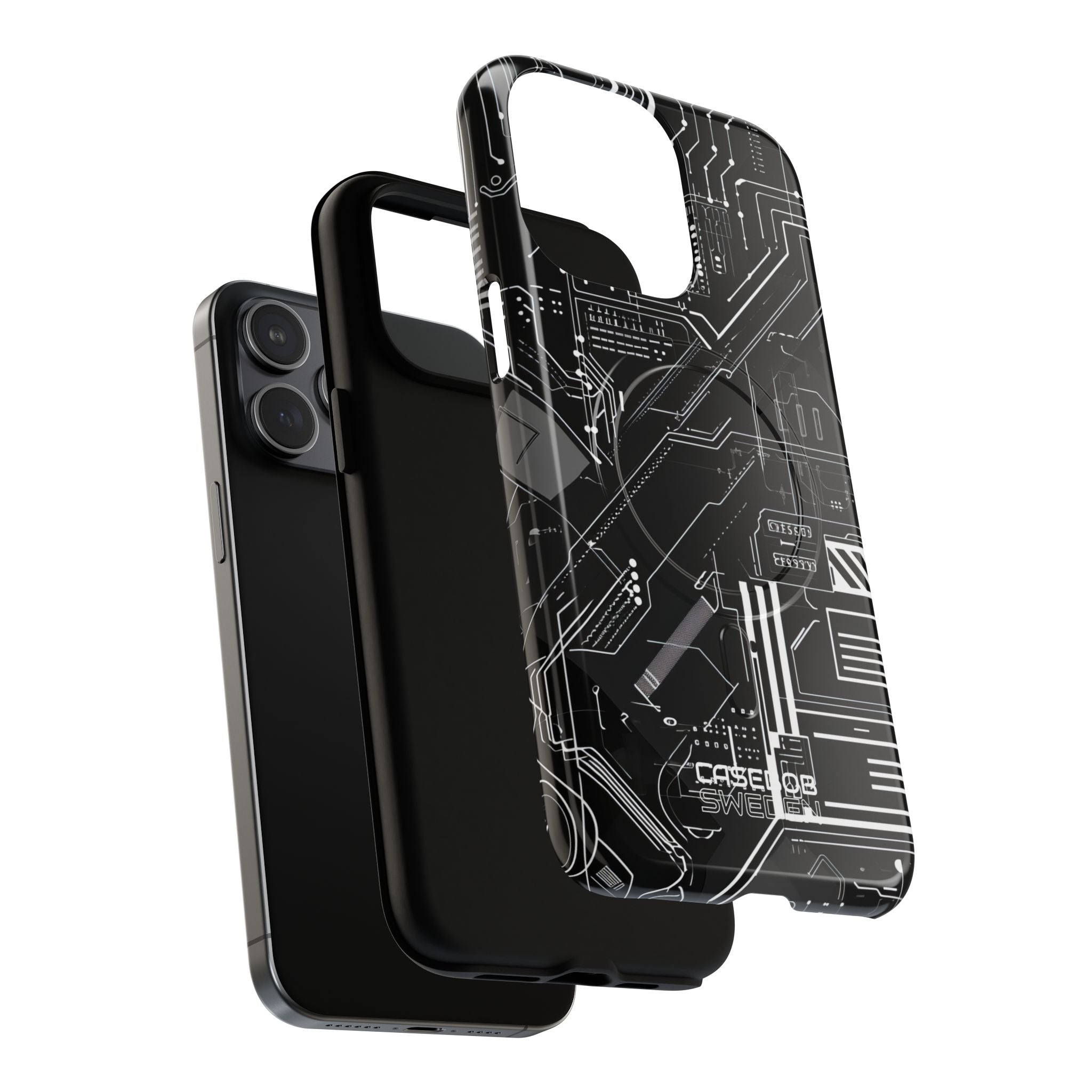 Futuristisch Circuit Raster iPhone 15 - Tough+