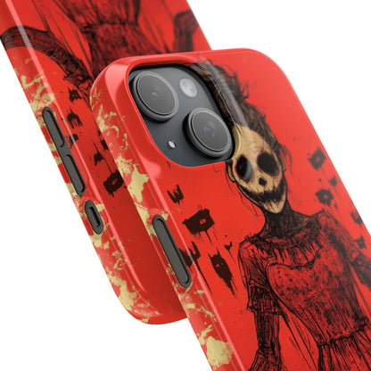 Haunting Scarlet Descent iPhone 15 - Slim Phone Case