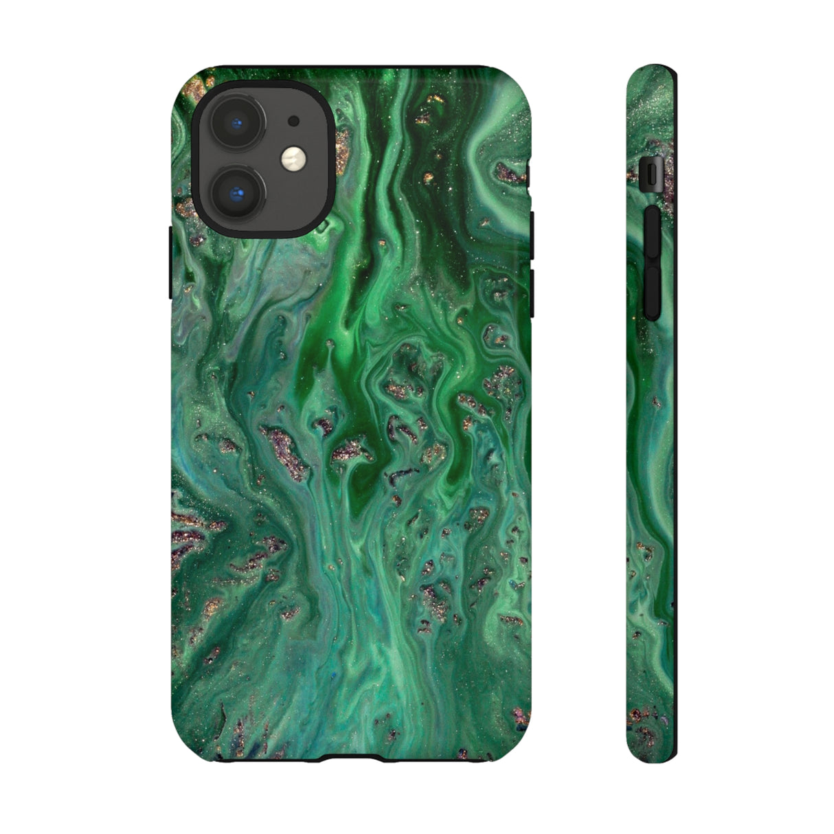 Light Green Ink Art iPhone Case (Protective) iPhone 11 Glossy Phone Case