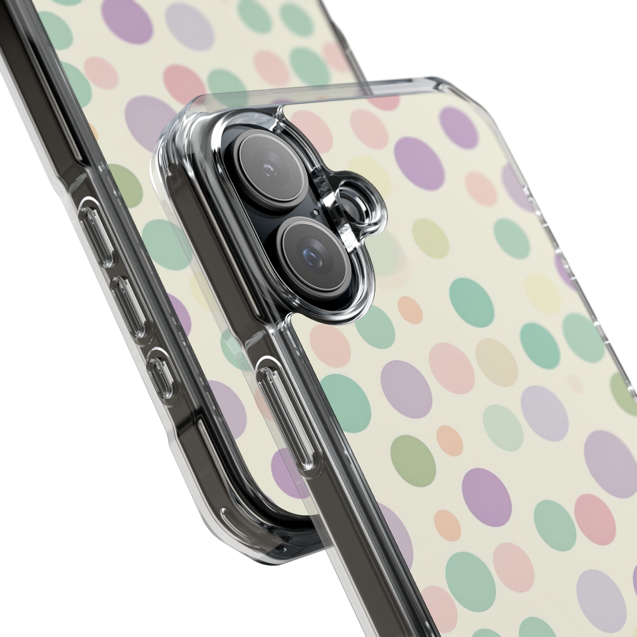 Playful Pastel Polka Dots - Clear Impact iPhone 16 Phone Case