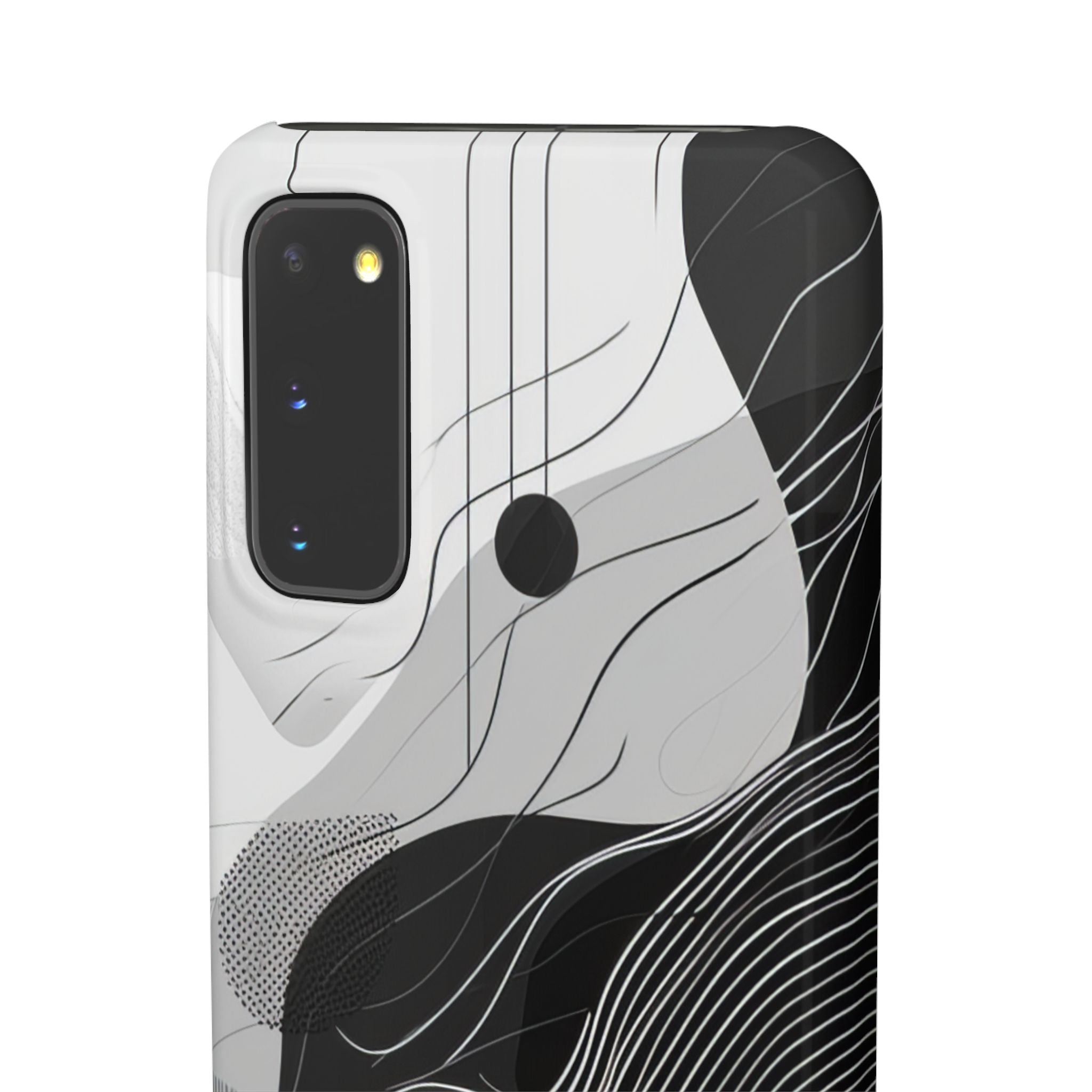 Fluid Rhythms: Monochrome Line Flow Samsung S20 - Slim Phone Case