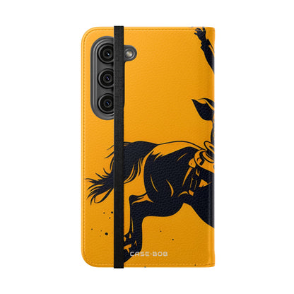 Bucking Cowboy Shadow - Samsung S23 Case - Lompakkokotelo
