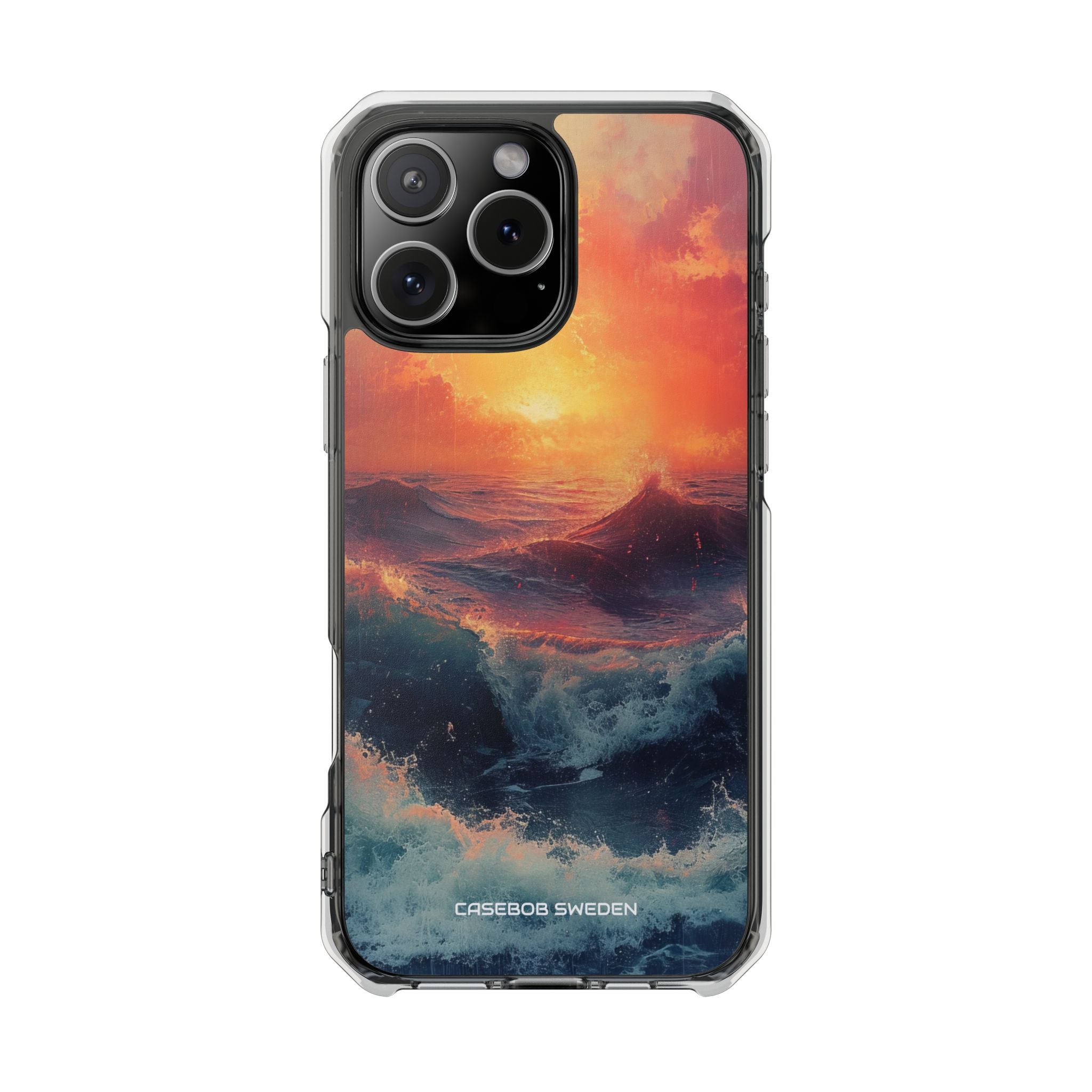 Ocean Sunset Waves - Clear Impact iPhone 16 Phone Case