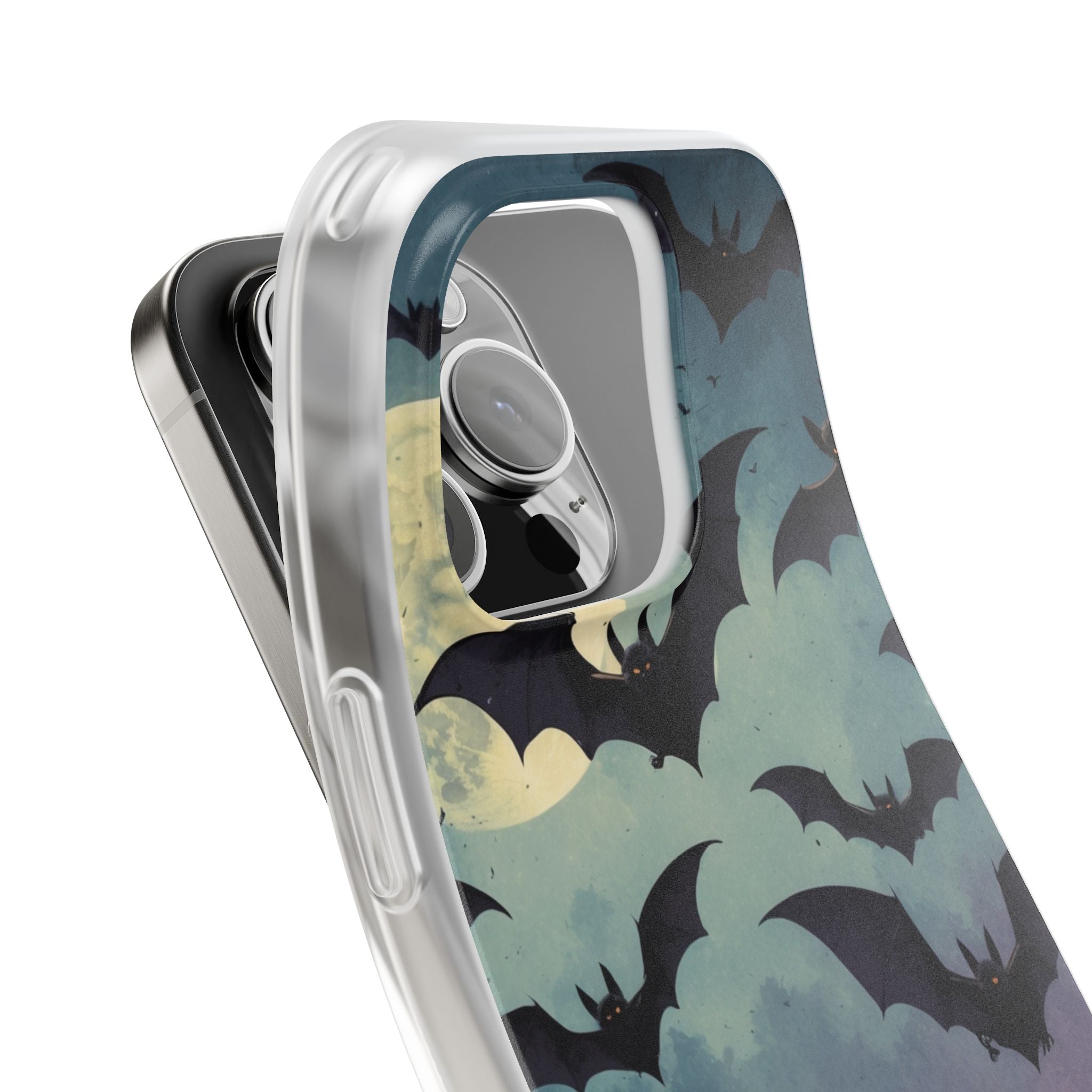 Glowing Bat Swarm iPhone 16 Pro Case - Soft
