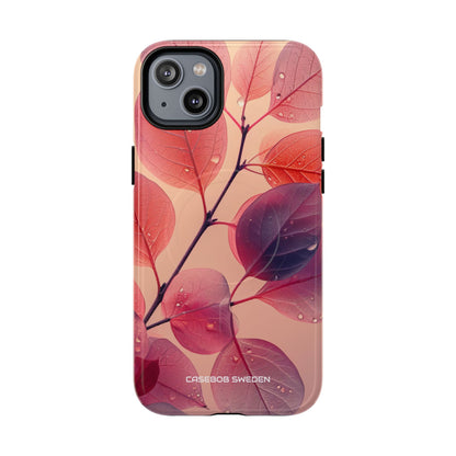 Pink Serenity Leaf Design - Tough + MagSafe® iPhone 14 Phone Case