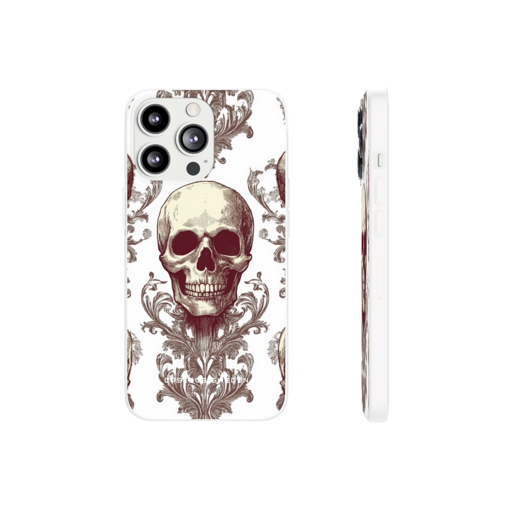 Gothic Skulls and Ornate Foliage iPhone 13 - Flexi Phone Case