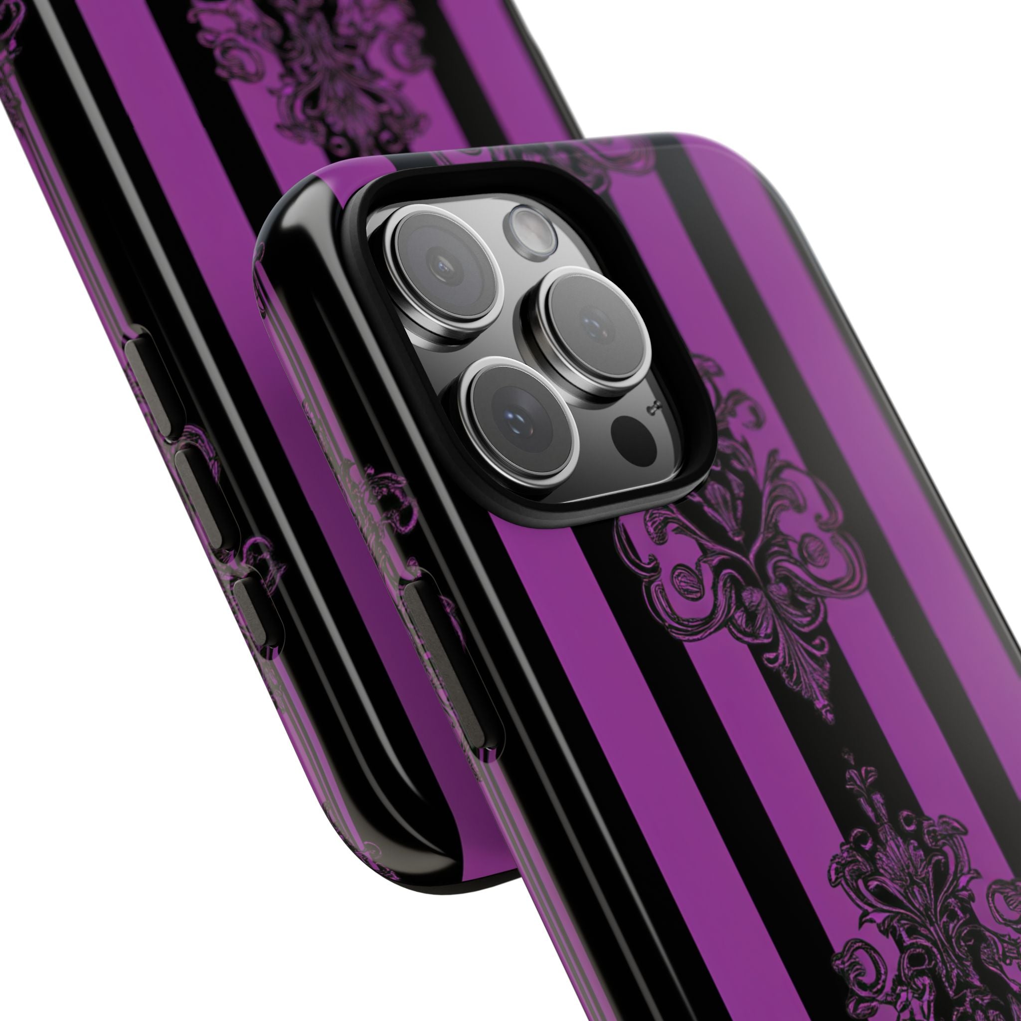 Damask Elegance Purple iPhone 16 Pro Max Case - Tough