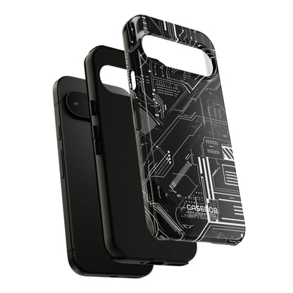 Futuristic Circuit Grid Google Pixel 9 - Tough