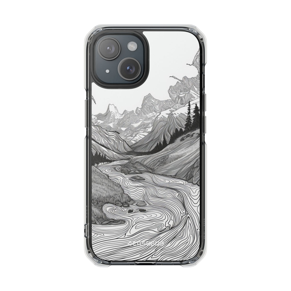 Monochrome Serenity - Phone Case for iPhone (Clear Impact - Magnetic)