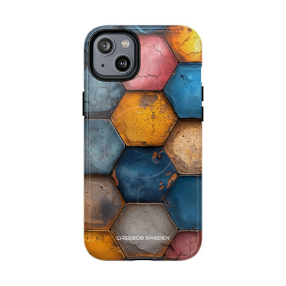 Rustic Geometric Tiles - Tough + MagSafe® iPhone 14 Phone Case