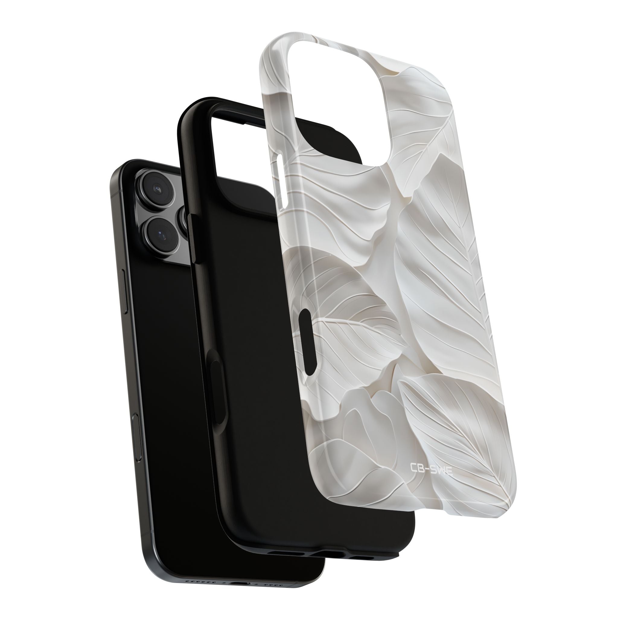 Elegant Leaf Relief - iPhone Case