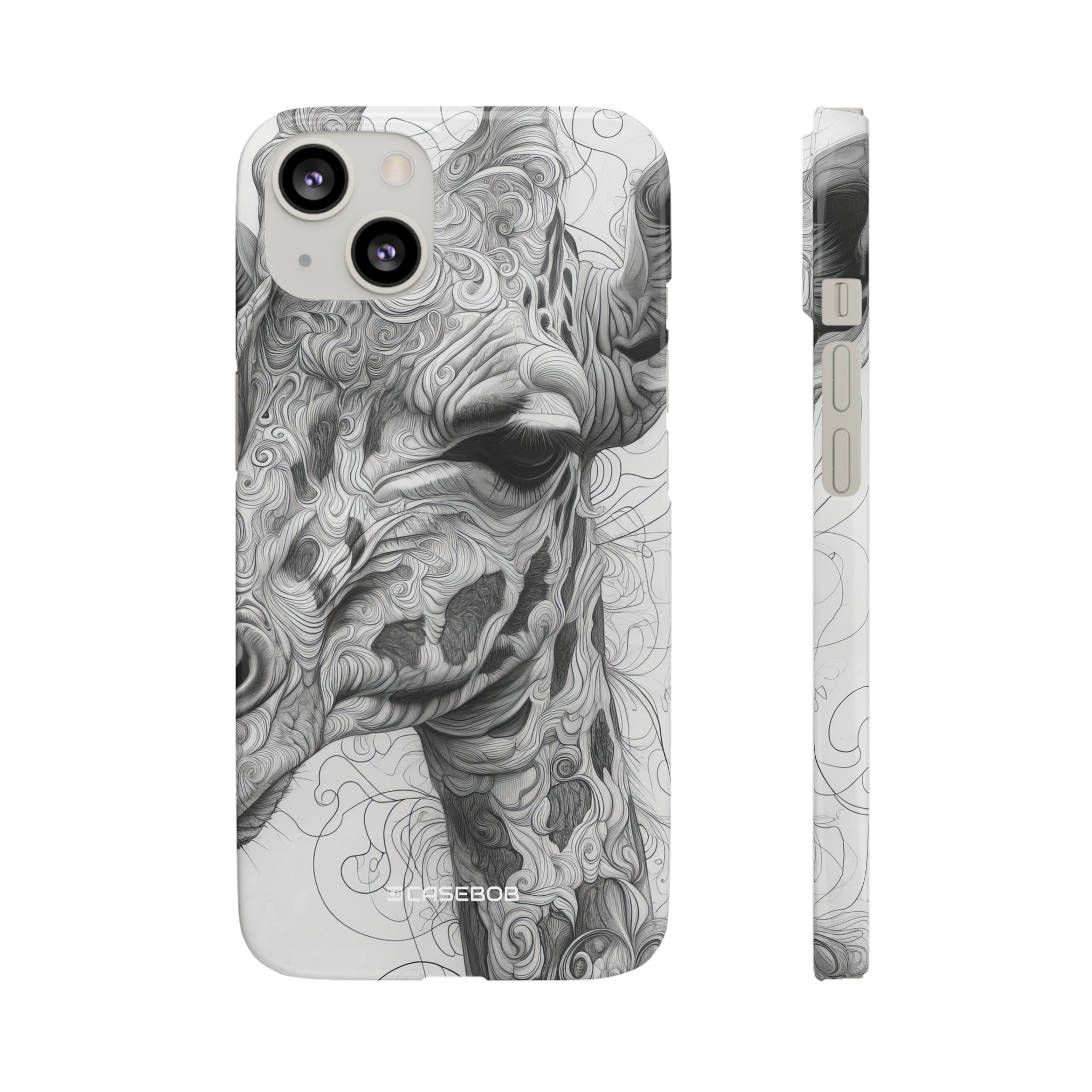 Monochrome Giraffe | Slim Phone Case for iPhone