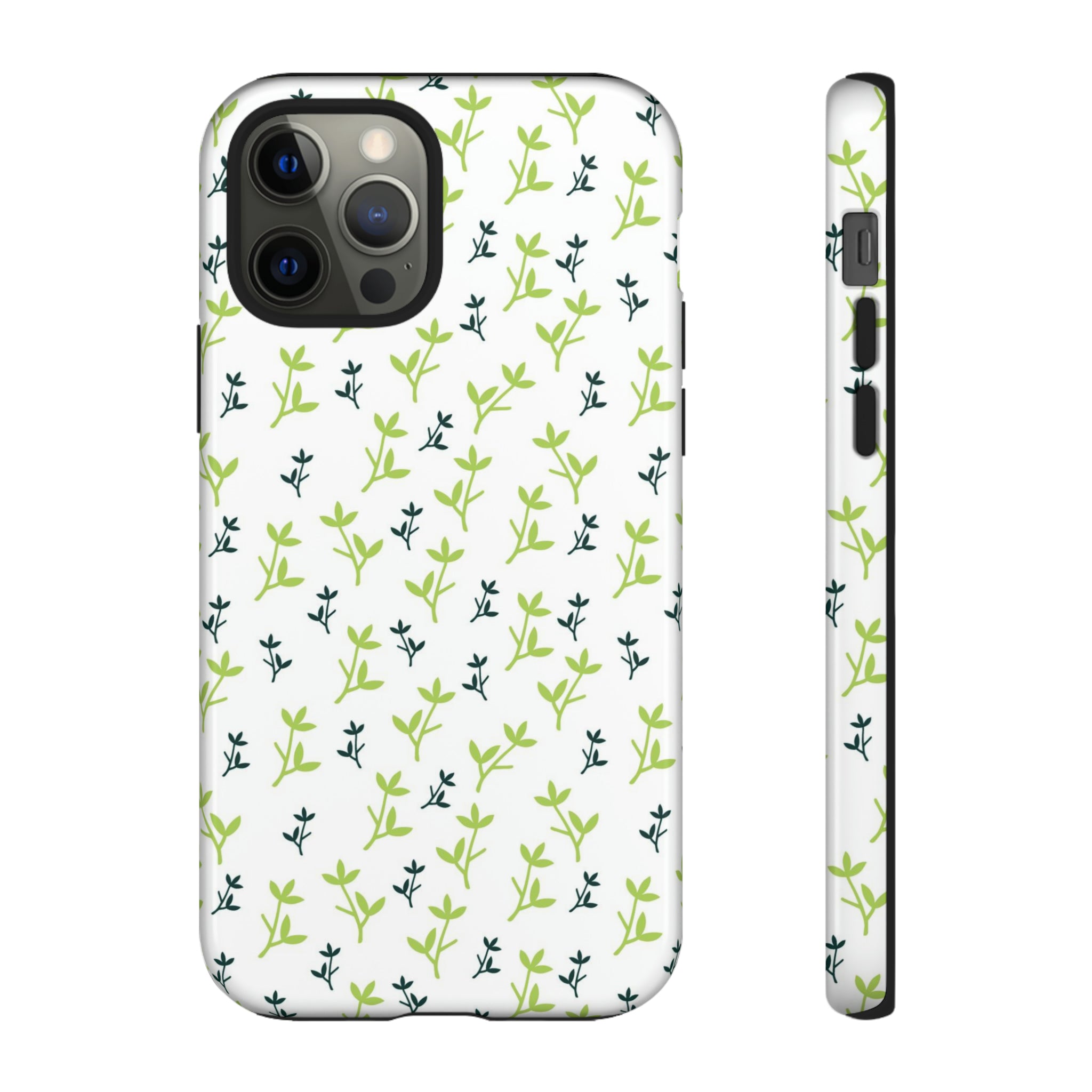 White Flower Pattern - Protective Phone Case