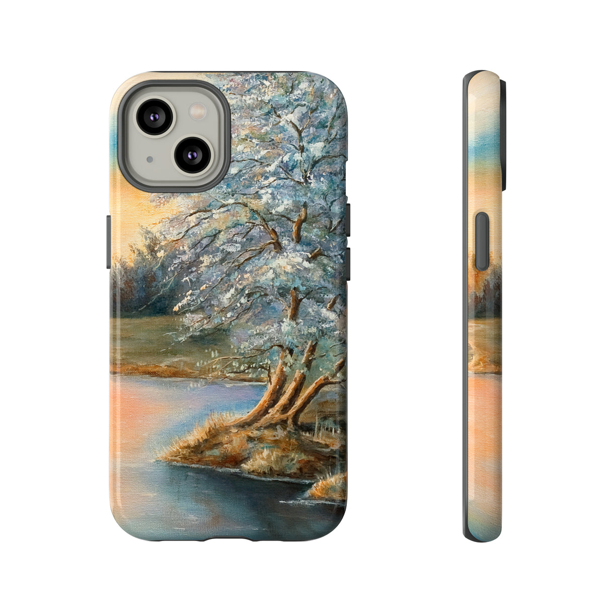 Oil Panting - Sunset on the lake - Protective Phone Case