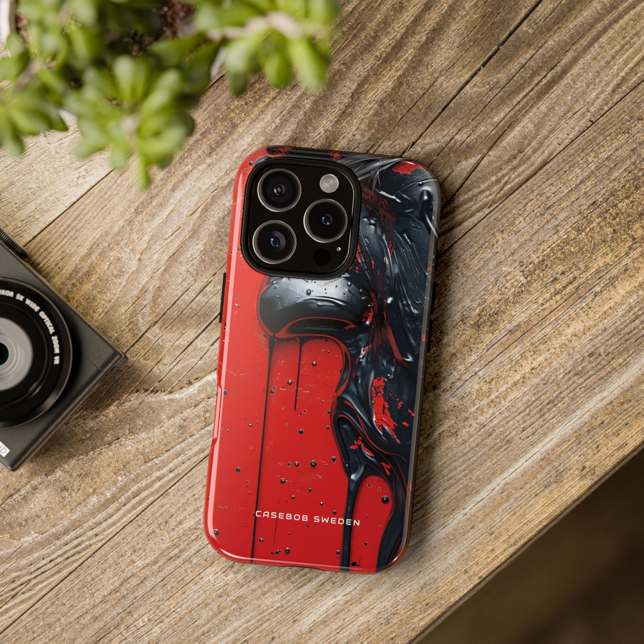 Textured Crimson Bloom iPhone 16 - Tough Phone Case