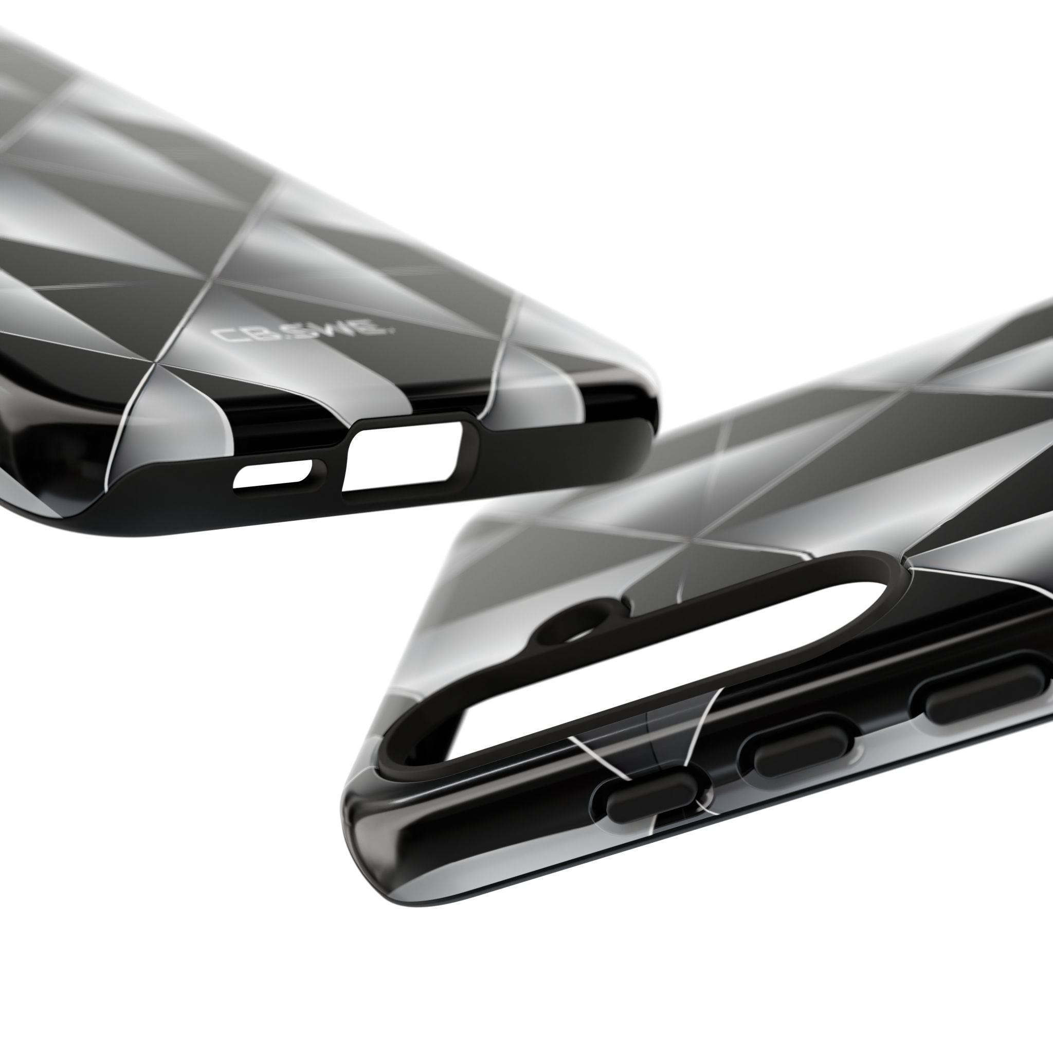 Modern Black Silver Geometric Diamond Samsung S24 - Tough