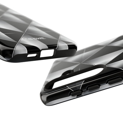 Modern Black Silver Geometric Diamond Samsung S24 - Tough