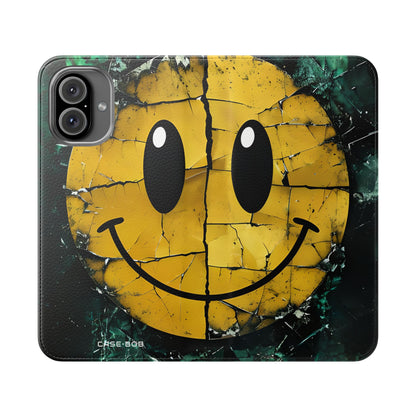 Cracked Smiley - iPhone 16 Plus Case - Wallet