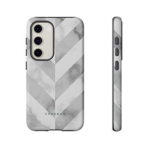 White Herringbone - Protective Phone Case