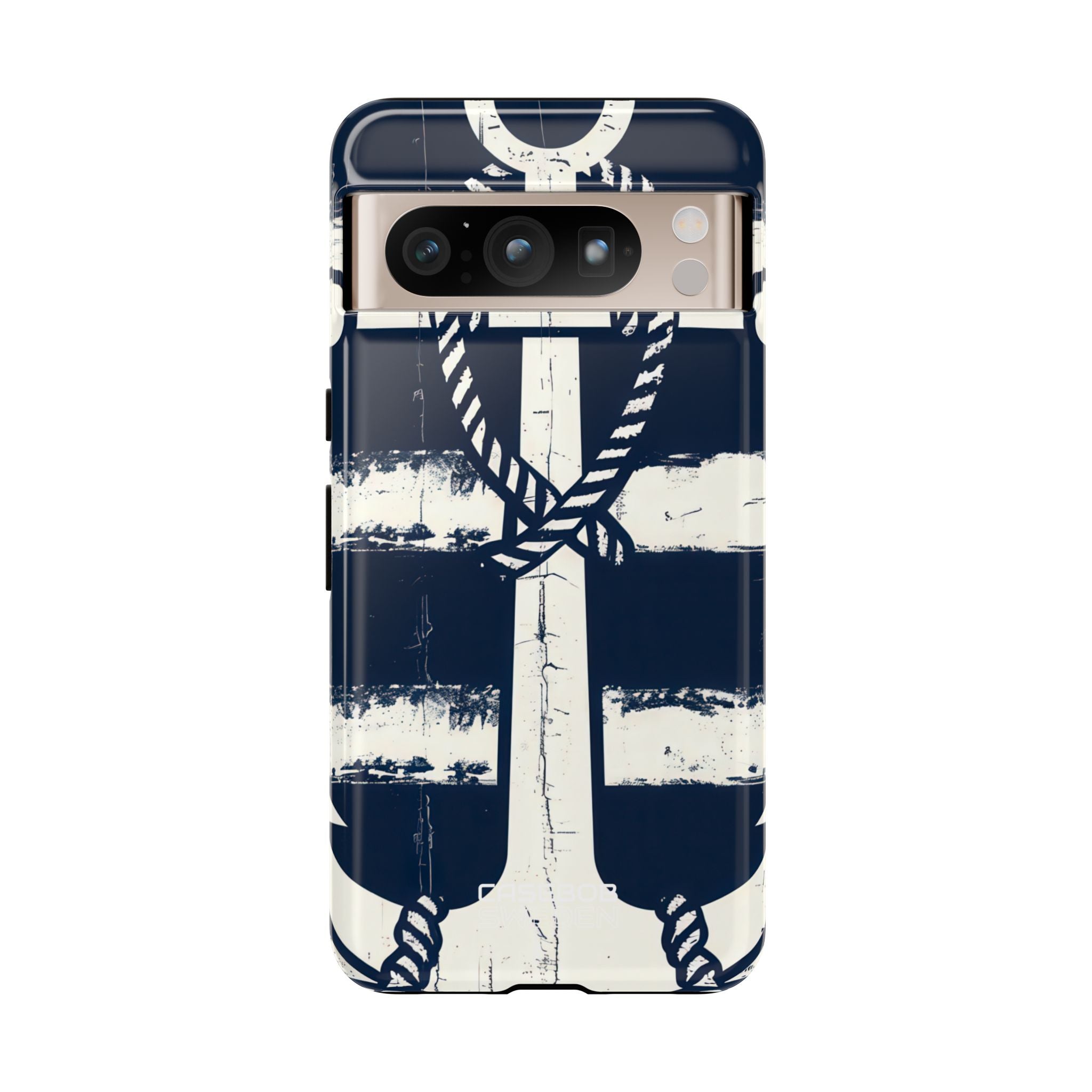 Navy Anchor Stripes Google Pixel 8 - Tough