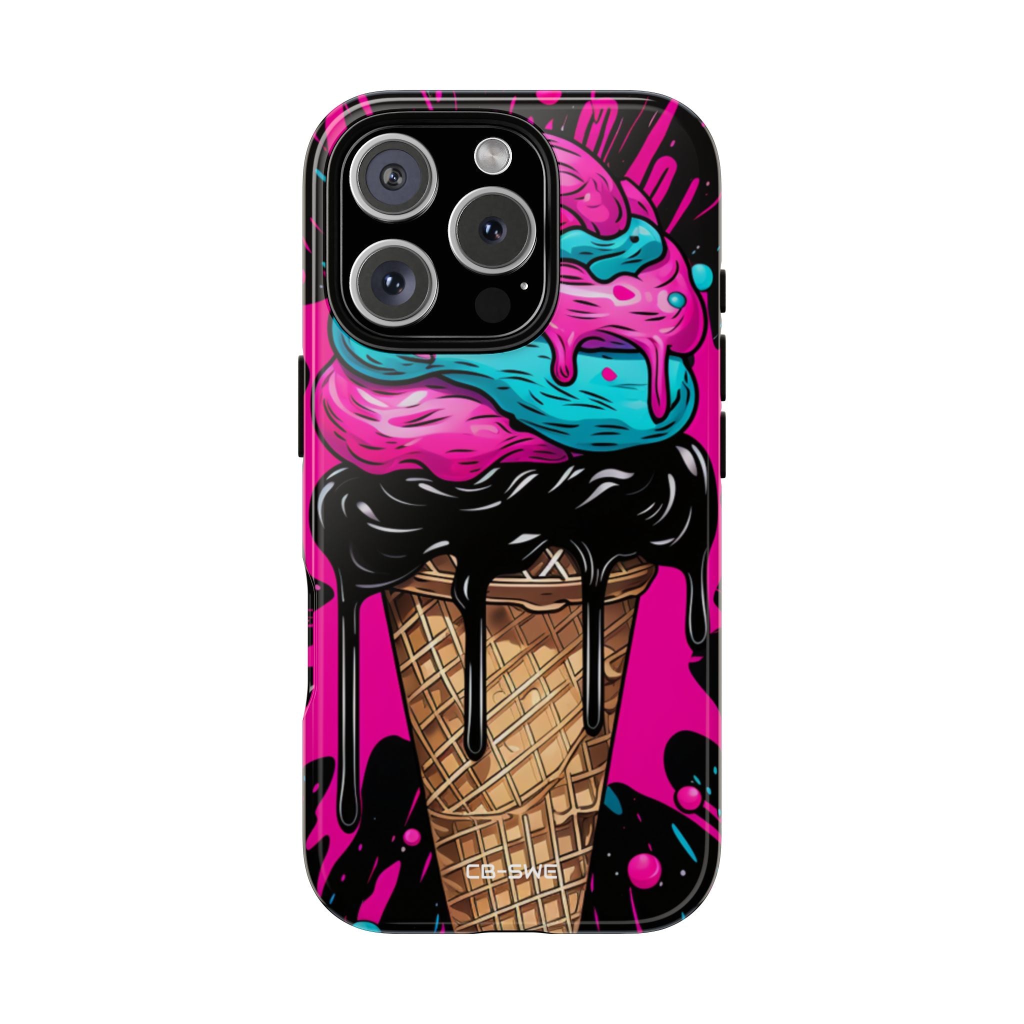 Neon Ice Cream Burst - iPhone Case