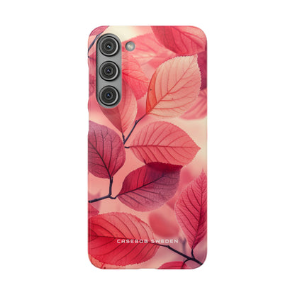 Elegant Pink Leaves Samsung S23 - Slim Phone Case