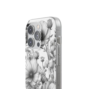 Monochrome Flora | Flexible Phone Case for iPhone