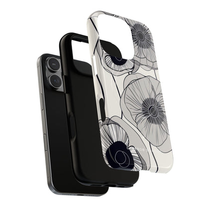 Moderne minimalistische Blumen iPhone 16 Tough+ Handyhülle