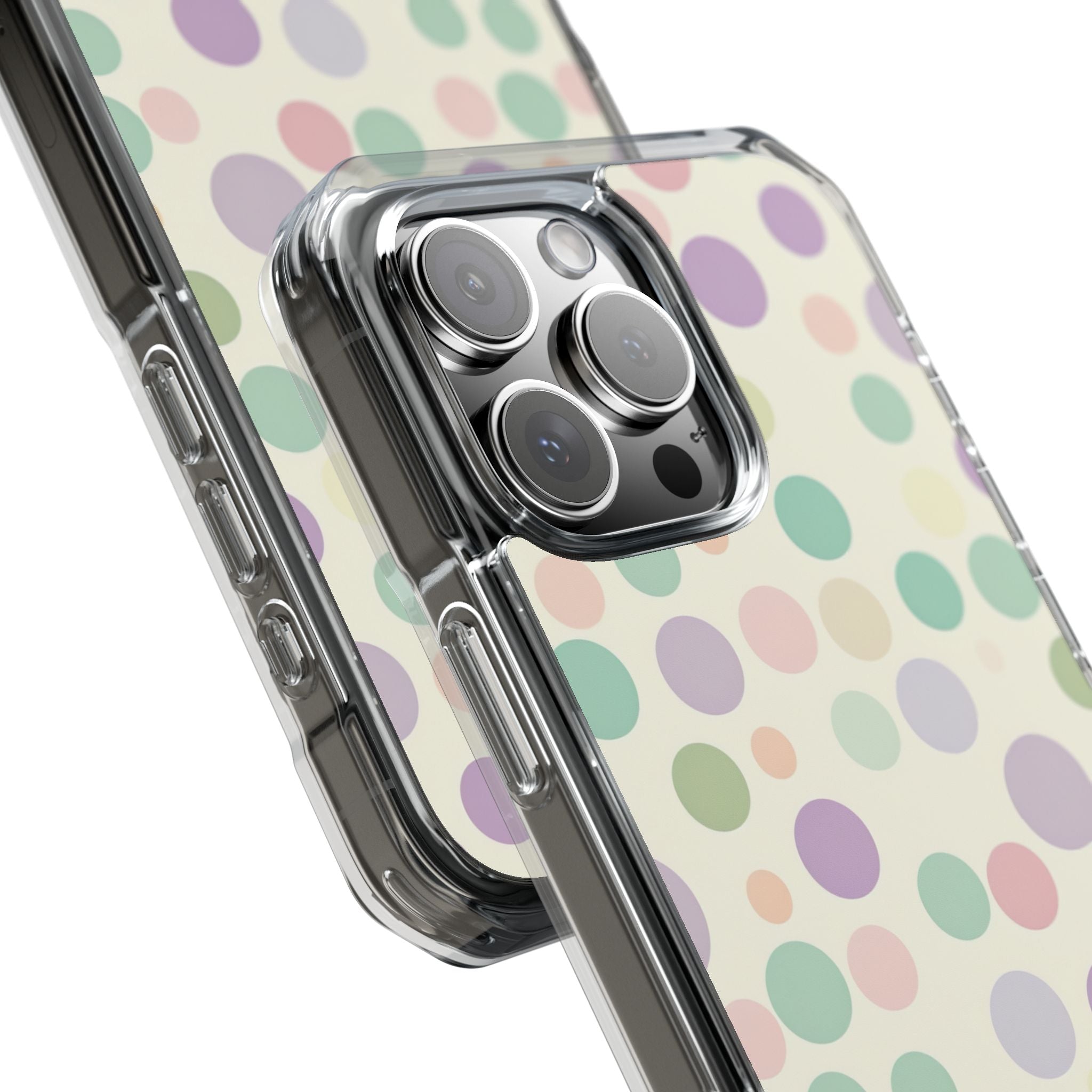 Playful Pastel Polka Dots - Clear Impact iPhone 16 Phone Case