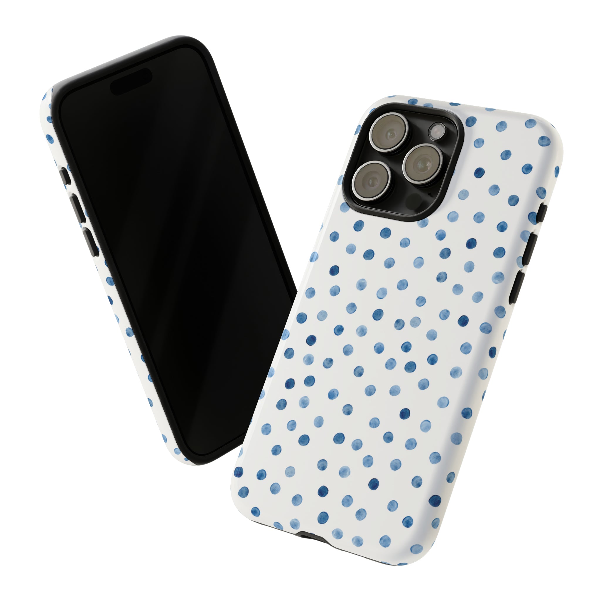 Blue Dots Pattern - Protective Phone Case