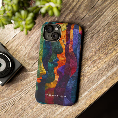 Harmonized Faces and Nature Fusion iPhone 15 - Tough Phone Case